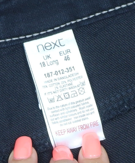 Next Women’s Black Straight Jeans Size 18 Long Cotton Blend