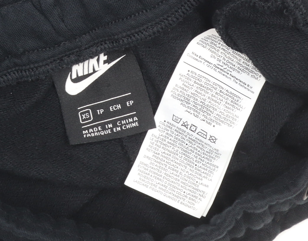 Nike Womens Black XS Jogger Sweatpants Cotton Blend Fleece Tapered Fit