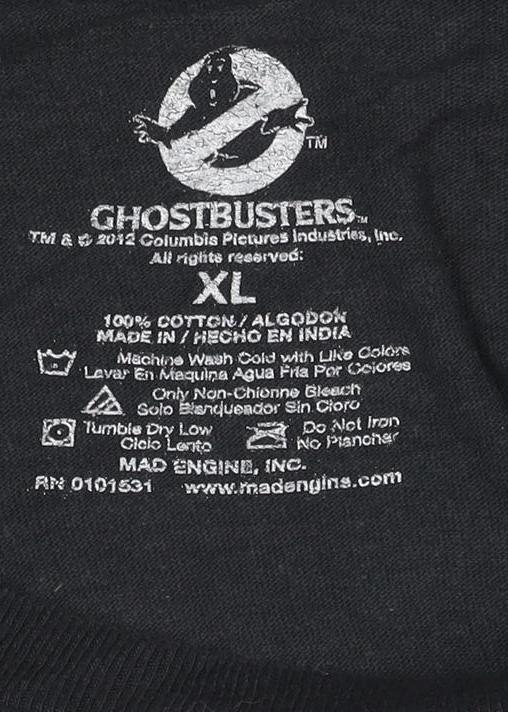 Ghostbusters Men's Black XL Cotton Short Sleeve Polo Tee