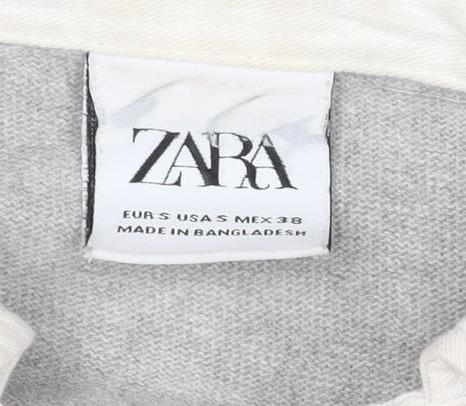 Zara Men’s Grey Long Sleeve Cotton Polo Shirt Size S