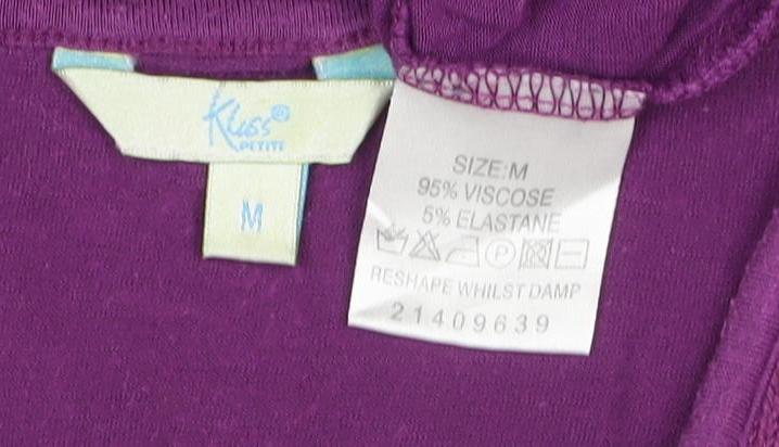 Kiss Therapy Womens Purple 3/4 Sleeve Tunic Blouse Size M