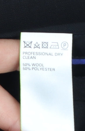 Marks and Spencer Men's Black Regular Fit Wool Blend Dress Pants 36W 29L