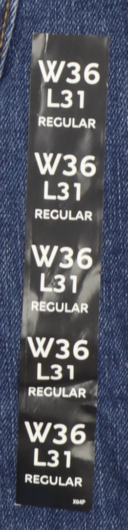 Marks and Spencer Men's Blue Straight Fit Denim Jeans 38x31
