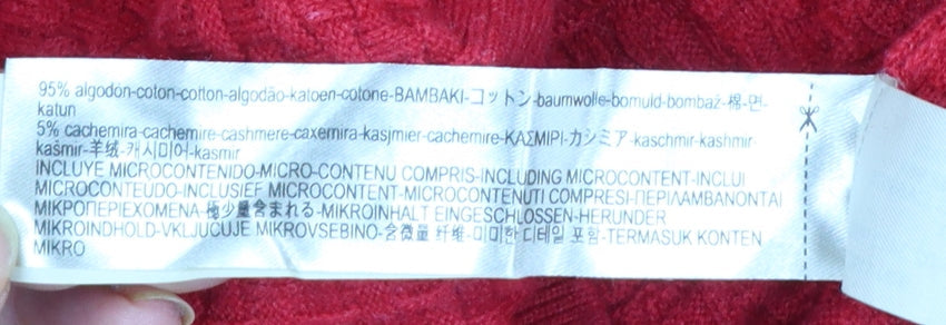 Massimo Dutti Men's Red XL 1/2 Zip Cotton Cashmere Jumper