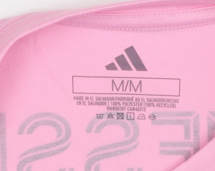 Adidas Women's Pink Inter Miami CF Messi 10 Football T-Shirt M