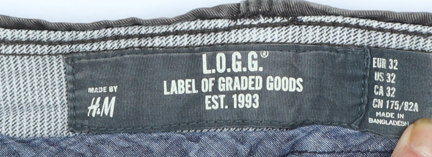 H&M L.O.G.G. Mens Brown Cargo Shorts Size 32 Regular Fit with Belt