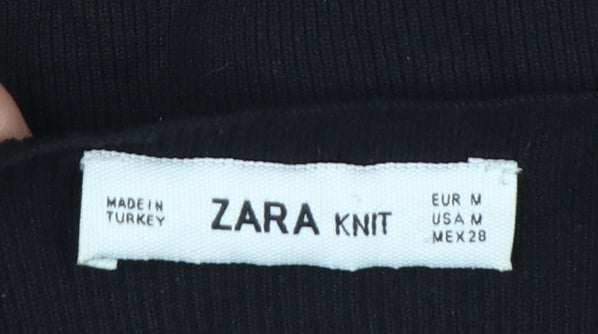 ZARA Women’s Black Knit Wrap Sleeveless Blouse Size 12