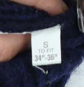 The Edinburgh Collection Women's Blue Wool Collared Cardigan S