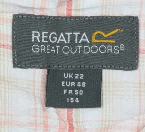 Regatta Men Beige Check Short Sleeve Button-Up Casual Shirt Size XL
