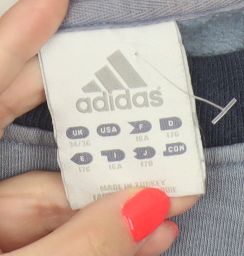 Adidas Men's Blue Crew Neck Pullover Sweatshirt S Vintage Logo