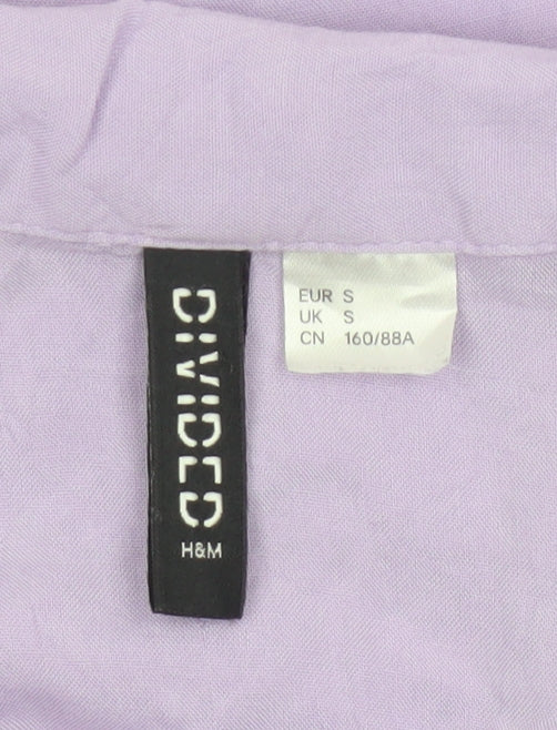 H&M Women’s Lilac Button-Up Shirt S Relaxed Viscose Collared Top