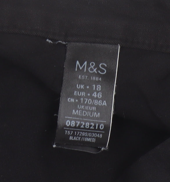 Marks and Spencer Women Black Size 18 Cropped Trousers