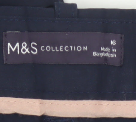 Marks and Spencer Women’s Blue Cropped Twill Trousers Size 16
