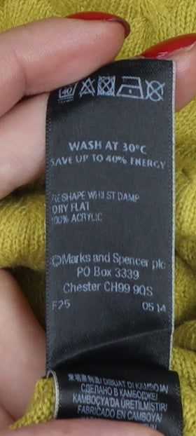 Marks and Spencer Per Una Women Yellow Size 10 Knit Pullover Jumper