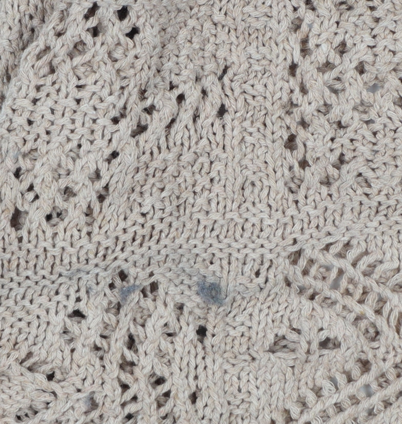 ONLY Women Beige Open Knit Crochet Cardigan M Relaxed Boho Style