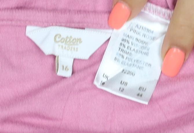 Cottelli Collection Women's Pink Lace Trim Viscose T-Shirt Size 16