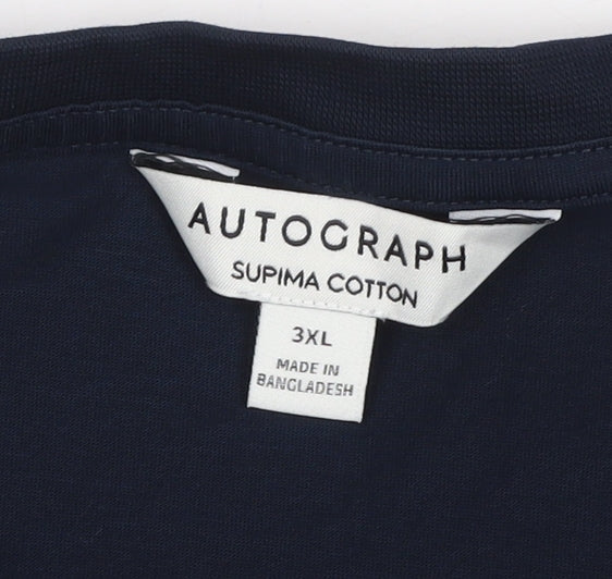 Marks and Spencer Autograph Men's Navy 3XL Supima Cotton T-Shirt
