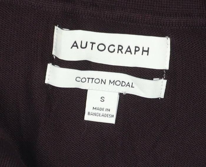 Marks and Spencer Men’s Brown Cotton Modal Henley Jumper Size S