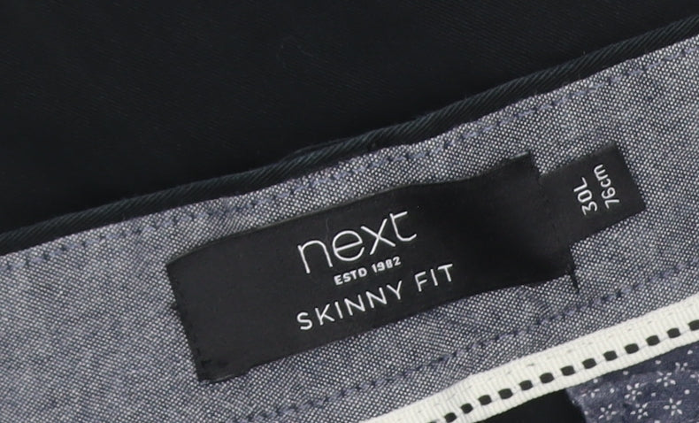 Next Men’s Black Skinny Fit Chino Trousers 30W 31L Cotton Stretch