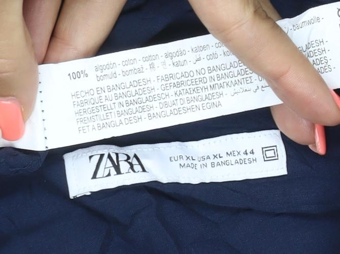 ZARA Men Blue Cotton Button-Down Long Sleeve Casual Shirt XL