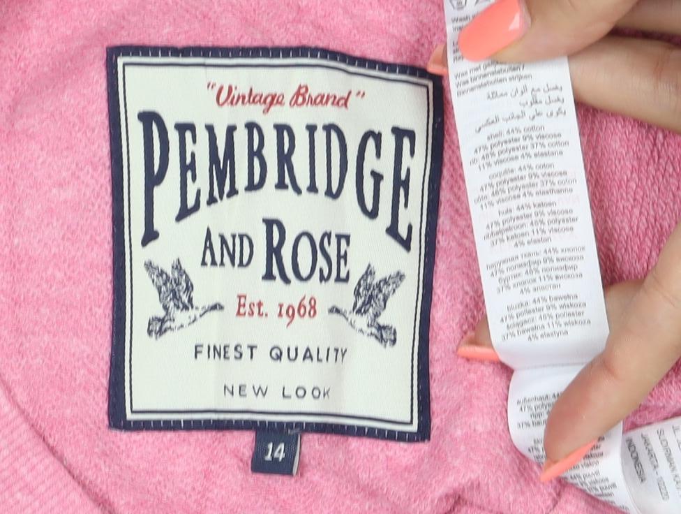 Penbridge and Rose Women's Pink Cotton Jersey Long Sleeve T-Shirt Size 14