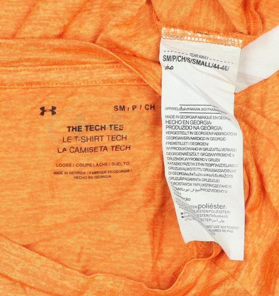 Under Armour Mens Orange Small Tech T-Shirt Short Sleeve Activewear