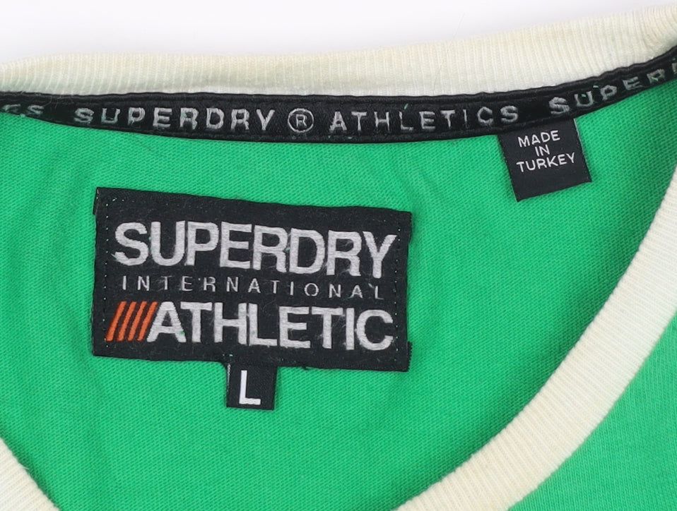 Superdry Men's Green Athletic Crew Neck Short Sleeve T-Shirt L