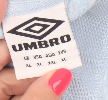 Umbro Mens Light Blue XL Cotton Short Sleeve Sports T-Shirt