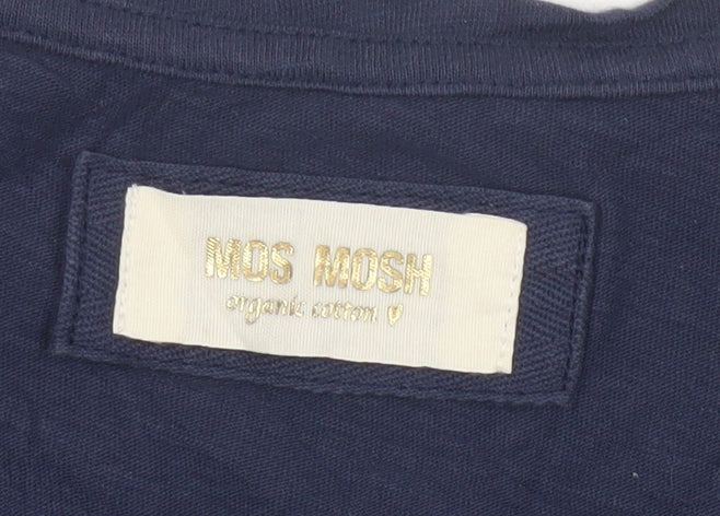 Mos Mosh Womens Navy Blue V-Neck Cotton T-Shirt Size M