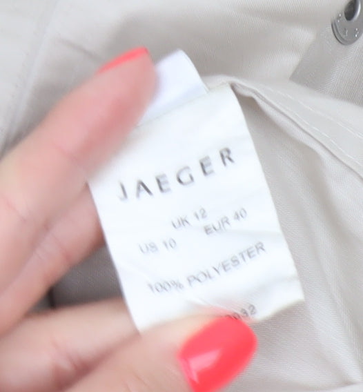 Jaeger Women's Beige Anorak Jacket UK 12 Lightweight Polyester