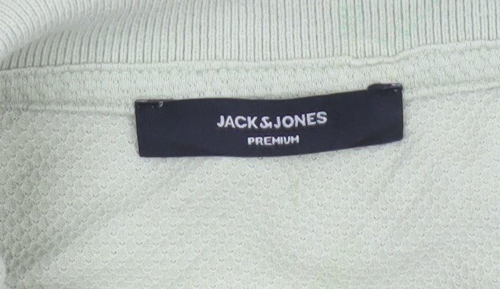 Jack & Jones Premium Men’s Beige 1/4 Zip Polo Shirt XXL Cotton