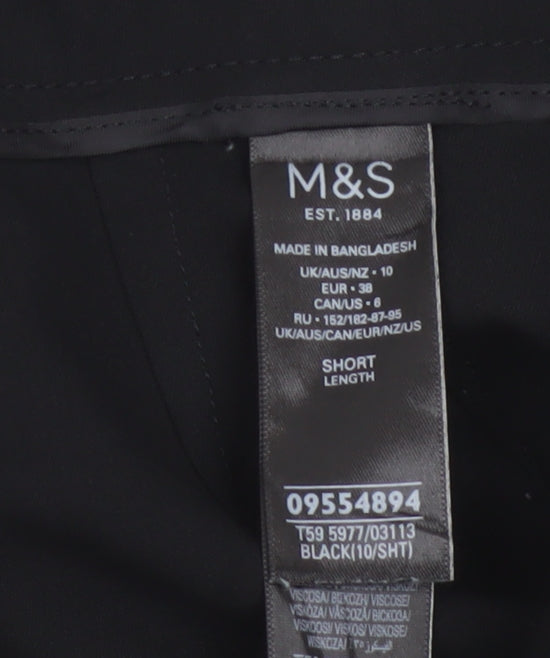 Marks and Spencer Women's Black Size 10 Short Dress Trousers