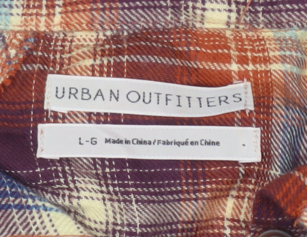 Urban Outfitters Women's Multicoloured Plaid Long Sleeve Tunic Shirt L