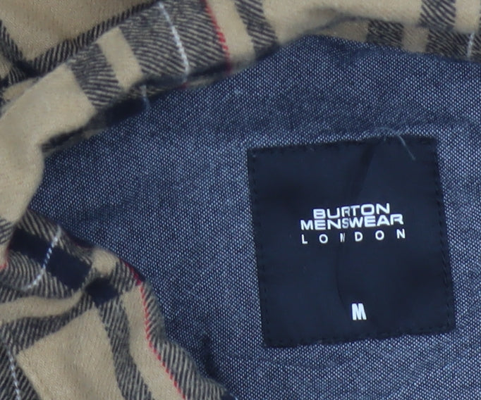 Burton Menswear Unisex Beige Plaid Flannel Button-Up Shirt M