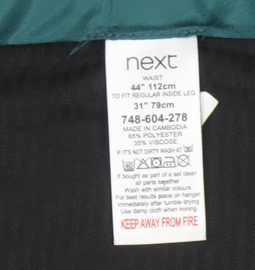 Next Men's Grey Regular Fit Dress Pants 44W 31L Formal Trousers