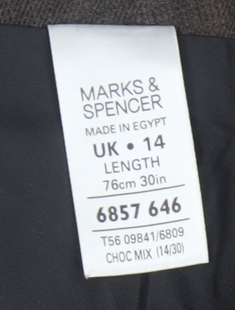 Marks and Spencer Women’s Brown Check A-Line Knee Length Skirt Size 14