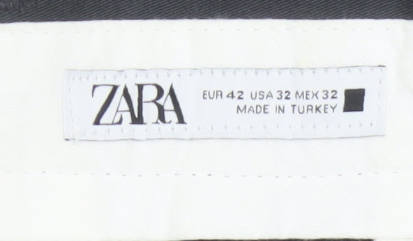 ZARA Men's Black Slim Fit Chino Trousers Size 32 Regular