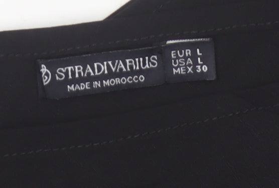 Stradivarius Women Black One Shoulder Cropped Top Size 12