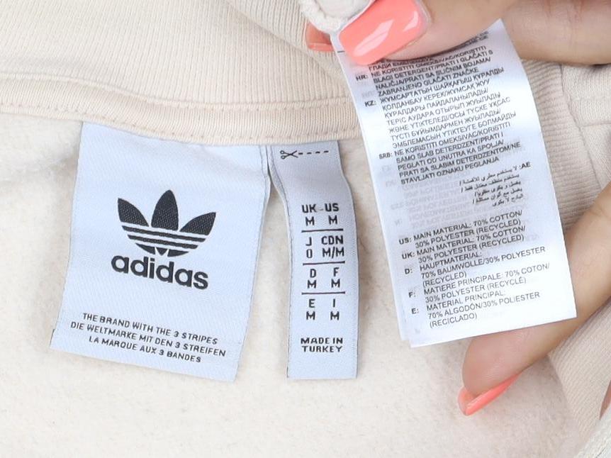 adidas Men's Beige 1/2 Zip Mock Neck Sweatshirt M Classic Logo