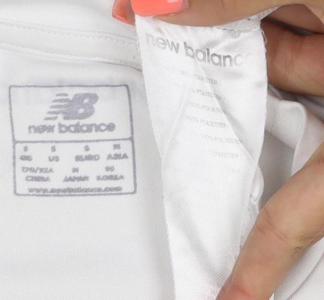 New Balance Mens White M Athletic Football Graphic T-Shirt