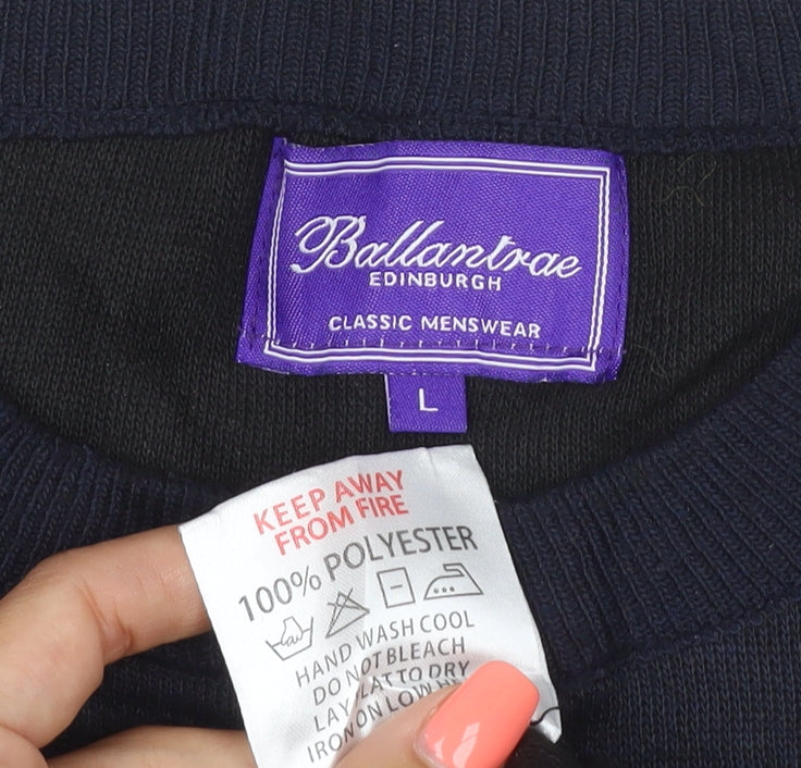 Ballantrae Men's Blue Crew Neck Pullover Jumper L Classic Fit