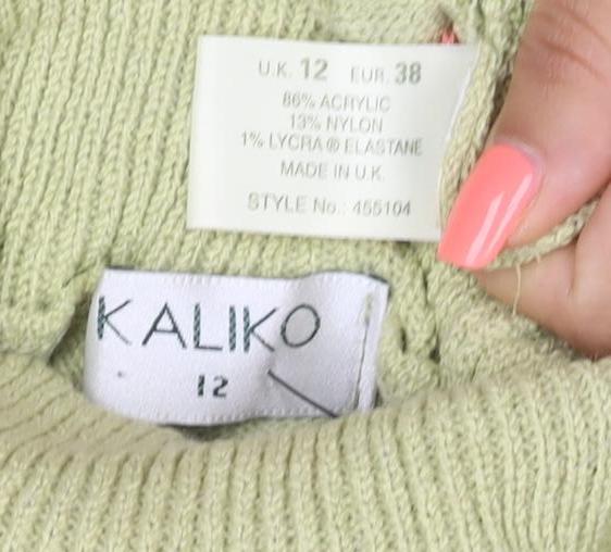 Kaliko Women's Green Knit Strapless Tie Blouse Size 12