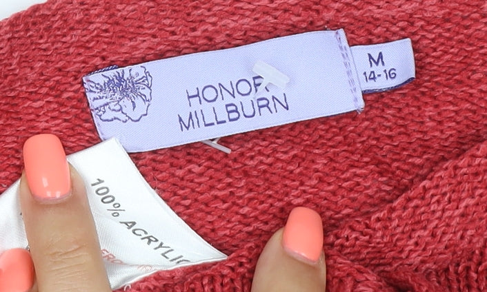 Honor Millburn Women's Red Acrylic Button Cardigan Size 14-16