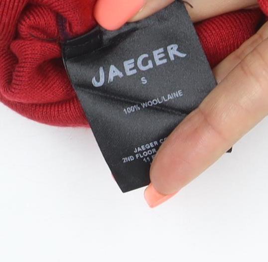 Jaeger Women's Red Wool Crew Neck Long Sleeve Pullover Jumper S