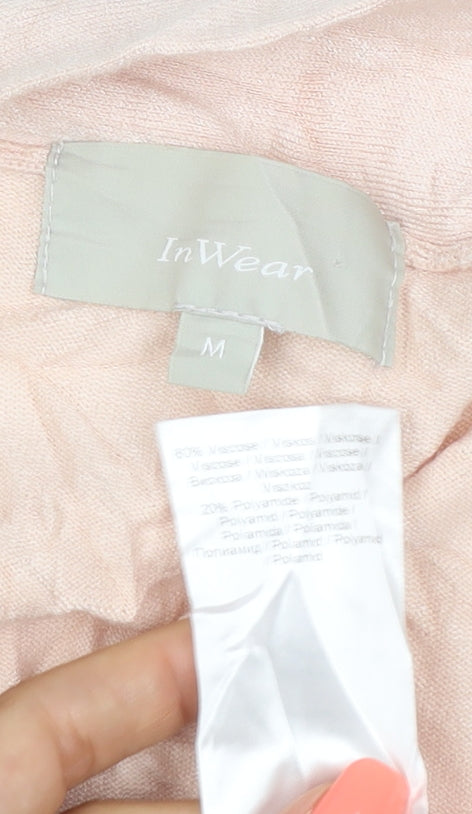 InWear Women's Pink Viscose Knit Open Cardigan M