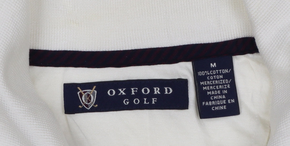 Oxford Golf Men's Ivory Cotton Polo Shirt M Regular Fit