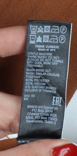 Marks and Spencer Women’s Brown Slim Flared Trousers Size 12 Long
