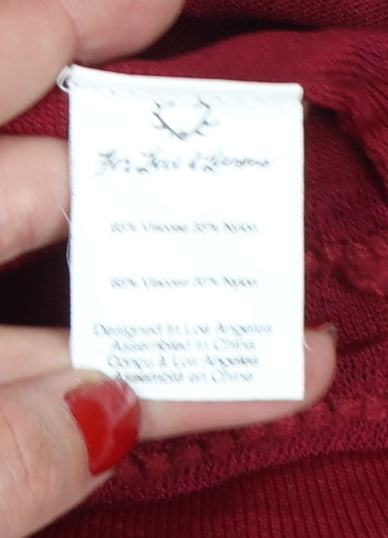 For Love & Lemons Red Knit Bodycon Sleeveless Women's Dress M