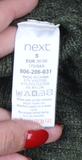 Next Women’s Green Mock Neck Ribbed Knit Jumper S