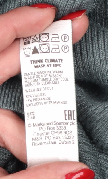 Marks and Spencer Women’s Green Medium Lightweight Open Knit Cardigan